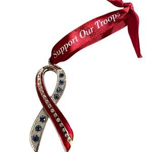 Harvey Lewis Crystal‎ Metal ‘06 LE Christmas Ornament Support Our Troops